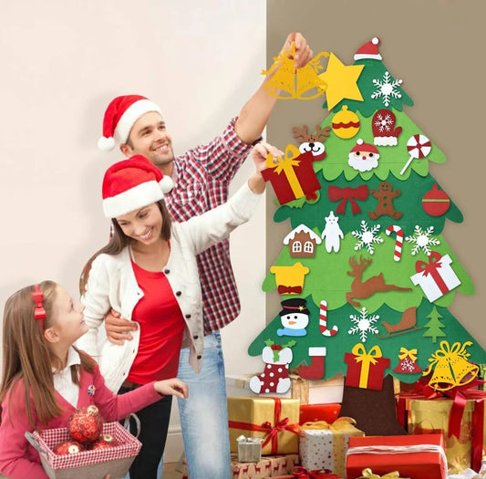 🧒🎄Felt Christmas Tree Set With 32PCS Ornaments